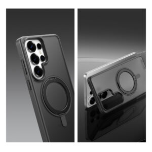 Rock dėklas Rotating Stand Soft Touch Series Magnetic skirtas Samsung Galaxy S26 juodos spalvos - Image 4