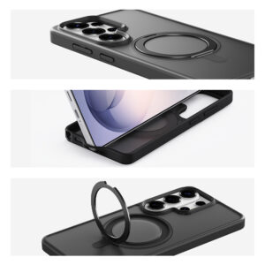 Rock dėklas Rotating Stand Soft Touch Series Magnetic skirtas Samsung Galaxy S26 juodos spalvos - Image 8