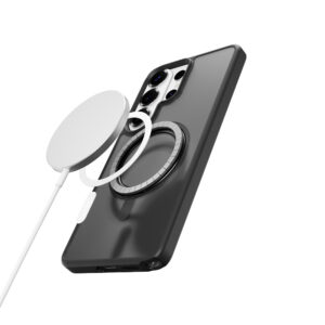 Rock dėklas Rotating Stand Soft Touch Series Magnetic skirtas Samsung Galaxy S26 Ultra juodos spalvos - Image 6