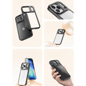 Rock dėklas Guard Lens Protection Series skirtas Apple iPhone 17 skaidrus-juodas - Image 7