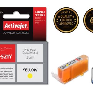 Activejet rašalas ACC-521YN (pakaitinis Canon CLI-521Y; Supreme; 10 ml; geltonas) - Image 2