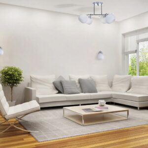 Klasikinis šviestuvas pakabinamas lubų šviestuvas Activejet IRMA nikelis 5xE27 gyvenamajame kambaryje - Image 2