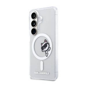 Karl Lagerfeld IML Choupette Peekaboo Logo Magnetic dėklas skirtas Apple iPhone Samsung Galaxy S26 skaidrus - Image 1