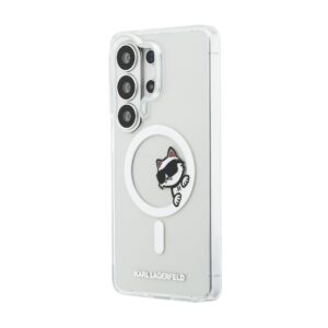 Karl Lagerfeld IML Choupette Peekaboo Logo Magnetic dėklas skirtas Apple iPhone Samsung Galaxy S26 Ultra skaidrus - Image 1