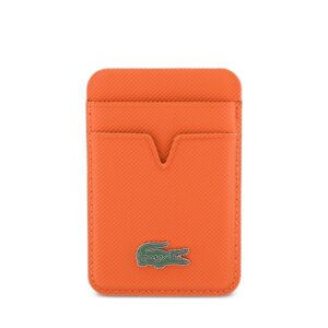 Lacoste PU Iconic Petit Pique MagSafe Wallet oranžinės spalvos