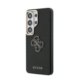 Guess PU 4G Resin Metal Logo dėklas skirtas Samsung Galaxy S26 Ultra juodos spalvos