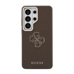 Guess PU 4G Resin Metal Logo dėklas skirtas Samsung Galaxy S26 Ultra rudos spalvos - Image 2