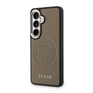Guess PU Perforated 4G Logo Magnetic dėklas skirtas Samsung Galaxy S26 rudos spalvos