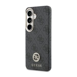Guess PU Leather 4G Strass Logo Gold Frame Magnetic dėklas skirtas Samsung Galaxy S26 juodos spalvos