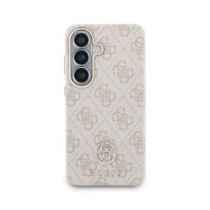 Guess PU Leather 4G Strass Logo Gold Frame Magnetic dėklas skirtas Samsung Galaxy S26 rožinės spalvos - Image 2