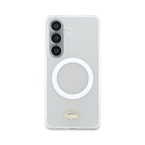 Lacoste PC/TPU Frosted Finish Gold Logo Magnetic dėklas skirtas Samsung Galaxy S26 White - Image 2