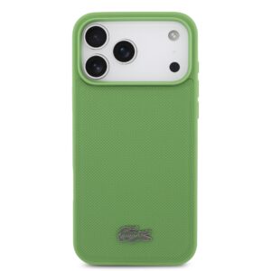 Lacoste Iconic Petit Pique MagSafe dėklas + Wallet skirtas Apple iPhone 17 Pro Max žalios spalvos