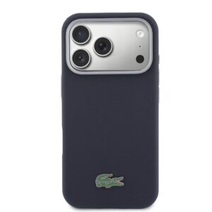 Lacoste PVC Petit Pique Semi Wrap MagSafe dėklas skirtas Apple iPhone 17 Pro Max Navy - Image 2