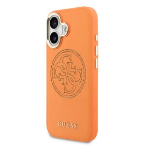 Guess PU Perskirtasated 4G dėklas skirtas Apple iPhone 17 oranžinės spalvos