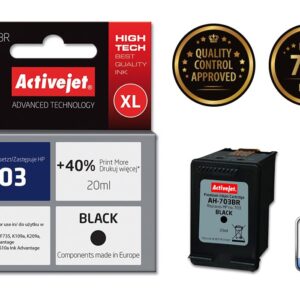 Activejet " " AH-703BR rašalas (pakaitinis HP 703 CD887AE; "Premium"; 20 ml; juodas) - Image 2