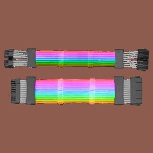 Mars Gaming MCA-16, Extender Cable Argb 8+8pin PCIE for Graphics Card 310mm