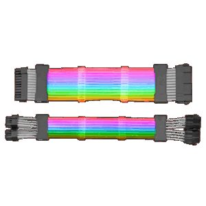 Mars Gaming MCA-24 ARGB Extender Cable 24pin ATX for Motherboard Ultra Bright LEDs Full Compatibility AWG18 Pure Copper 265mm