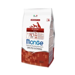 Monge adult sausas pašaras (ėriena, ryžiai, bulvės) 2,5kg