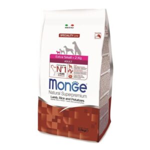 Monge extra small adult sausas pašaras (ėriena ir ryžiai) 2,5kg