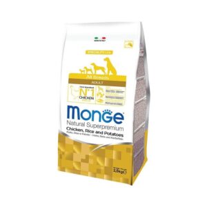 Monge spec. line monoprotein adult sausas pašaras visų veislių suaugusiems šunims su vištiena, ryžiais, bulvėmis  2,5kg
