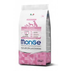 Monge spec. line monoprotein puppy sausas pašaras visų veislių jauniems šuniukams su kiauliena, ryžiais ir bulvėmis 2,5kg