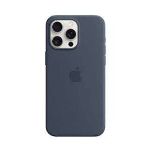 MT1P3ZM/A Apple Silicone Magsafe Cover for  iPhone 15 Pro Max Storm Blue - Image 1