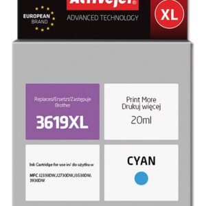 Activejet AB-3619CNX rašalas (pakaitinis Brother LC3619C; Supreme; 20 ml; mėlynos spalvos)
