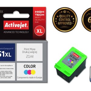 Activejet AH-351RX rašalas (pakaitinis HP 351XL CB338EE; Premium; 21 ml; spalvotas) - Image 2
