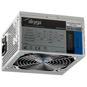 Akyga AK-B1-500E maitinimo blokas 500 W 20+4 pin ATX ATX Pilka - Image 2
