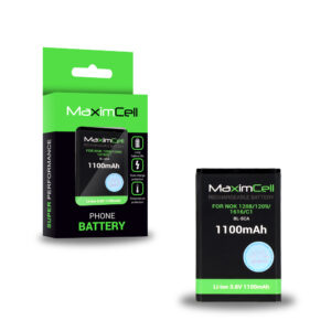 Akumuliatorius Maximcell skirtas Nokia 1208/1209/1616/C1 (BL-5CA) 1100mAh Li-ion