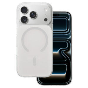 Glossy Magsafe dėklas skirtas Apple iPhone 14 Pro baltos spalvos