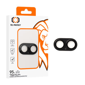 Apsauginis stiklas Tel Protect 95% AR+AF Full Metal Camera Protector on camera skirta Apple iPhone 17 juodos spalvos (camera island)