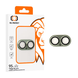 Apsauginis stiklas Tel Protect 95% AR+AF Full Metal Camera Protector on camera skirta Apple iPhone 17 green (camera island)