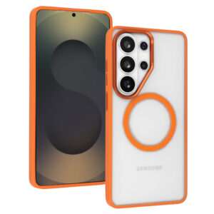 Liavec Soft dėklas Metal Frame skirtas Samsung Galaxy S26 orange