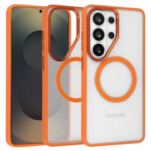 Liavec Soft dėklas Metal Frame skirtas Samsung Galaxy S26 Ultra orange