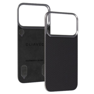 Liavec Carbon Layer Magsafe Aramid Fiber Cover skirtas Apple iPhone 17 Pro black