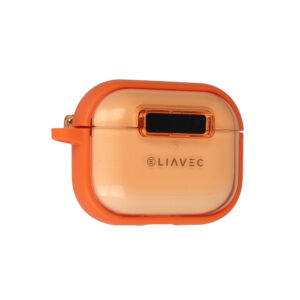 Liavec SlideLock dėklas telefonui Apple AirPods Pro 3 transparent-orange