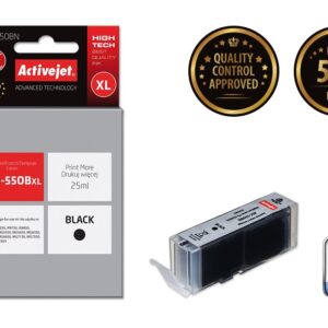 Activejet ACC-550BN rašalas (pakaitalas Canon PGI-550BK; Supreme; 25 ml; juodas) - Image 2