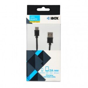 iBox IKUMTC USB kabelis 1 m USB 3.2 Gen 1 (3.1 Gen 1) USB A USB C Juoda - Image 2