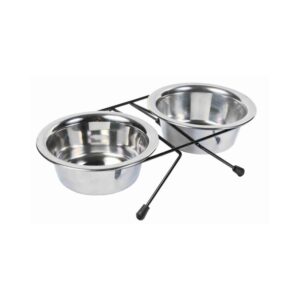 TRIXIE Dubenėlių kompl., nerūd. plienas-metalas, 2x0.45 l, ø 13 cm-28x6x15 cm