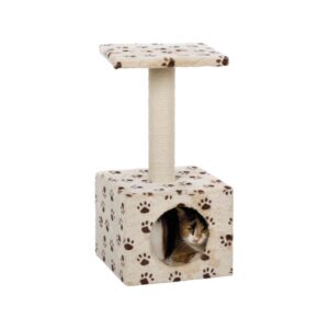 TRIXIE Junior Zamora draskyklė stulpas su būda, 60cm, smėlio su letenomis