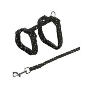 TRIXIE Kačiukų petnešos su pavadėliu, atspind., 27-45cm/10mm, 1.3m