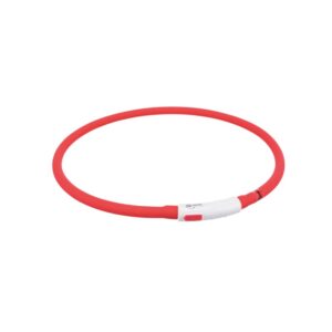 TRIXIE LED antkaklis USB, silikonas, XS-XL 70cm/10mm, raudonas