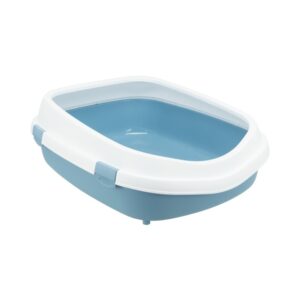 TRIXIE Primo XXL kačių tualetas su kraštais, 56x25x71cm, žydras/baltas