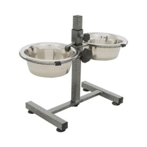 TRIXIE Stovas su dubenėliais, reg. aukštis, nerūd. plienas-metalas, 2x1.8 l, ø 21 cm