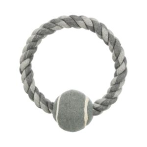 TRIXIE žiedas, virvė su teniso kamuoliu, 6 cm/18 cm