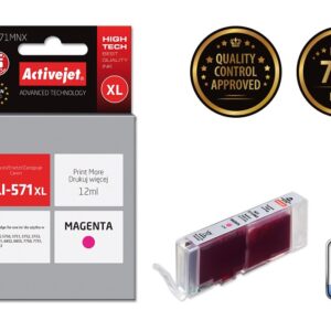 Activejet ACC-571MNX rašalas (Canon CLI-571M XL pakaitalas; Supreme; 12 ml; raudonos spalvos) - Image 2