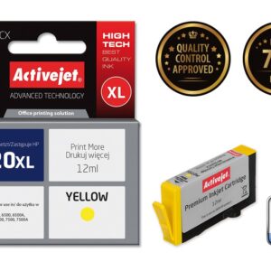 Activejet AH-920YCX rašalas (pakaitinis HP 920XL CD974AE; Premium; 12 ml; geltonas) - Image 2