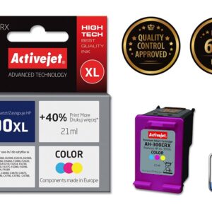 Activejet " AH-300CRX" rašalas (pakaitinis HP 300XL CC644EE; "Premium"; 21 ml; spalvotas) - Image 2