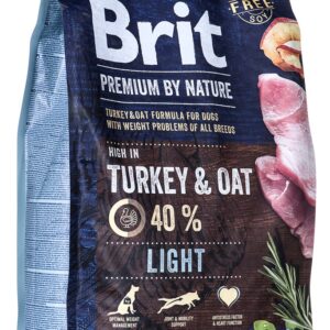 BRIT Premium by Nature Light Turkey&Oat - sausas maistas šunims - 3 kg